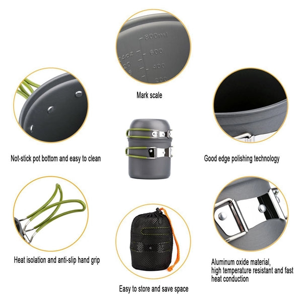 Camping Cooking Set Cookware Mess Kit Kitchen Equipment