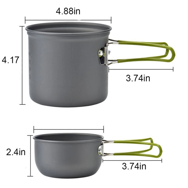 Camping Cooking Set Cookware Mess Kit Kitchen Equipment