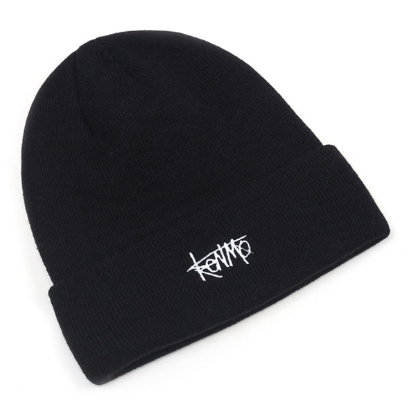Warm knitted embroidery hat