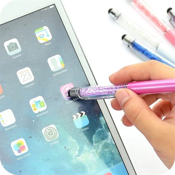 2 in 1 Crystal Diamond Stylus Ballpoint Pen