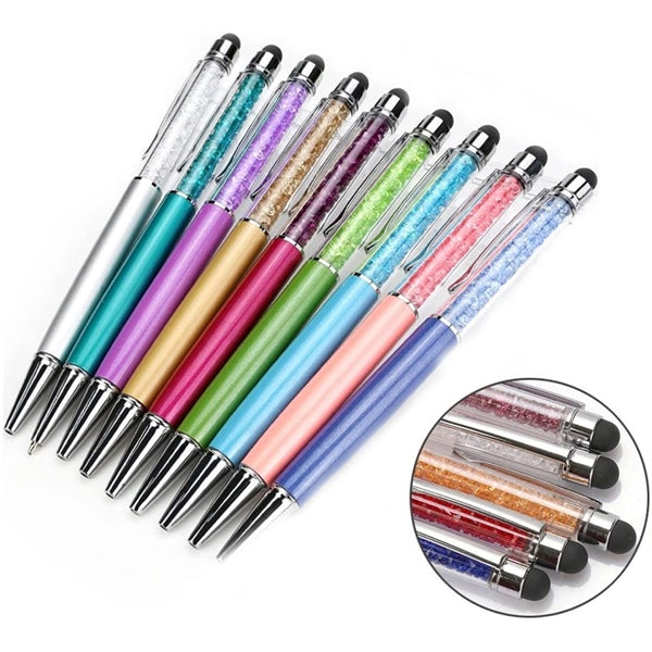 2 in 1 Crystal Diamond Stylus Ballpoint Pen