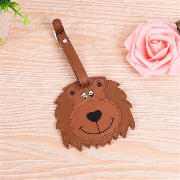 Lion-shaped Leatherette Travel Luggage Tags