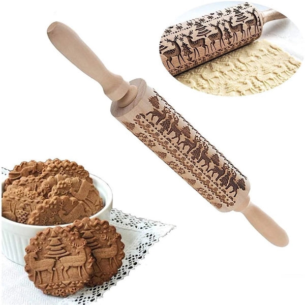 Christmas Baking Rolling Pin
