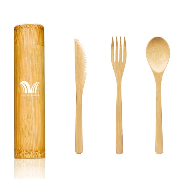 3 in1 Bamboo Cutlery Set