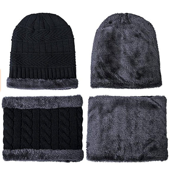 Unisex Beanie Hat Scarf Set For Winter
