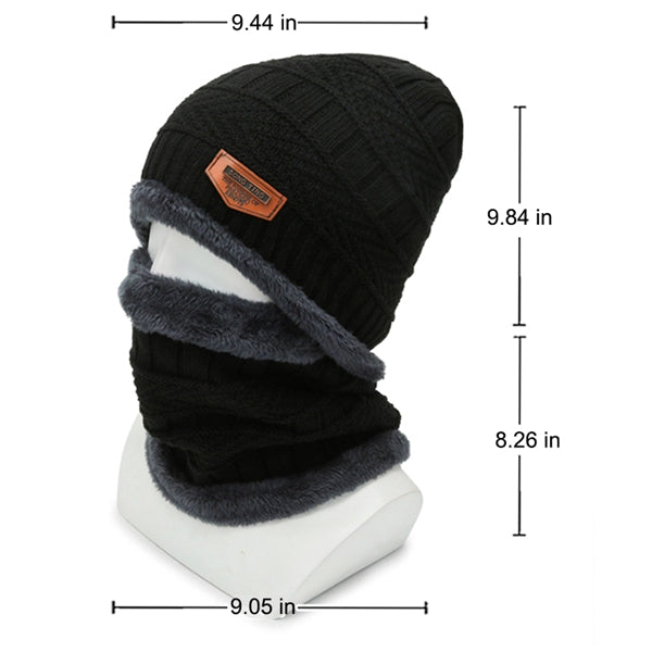 Unisex Beanie Hat Scarf Set For Winter