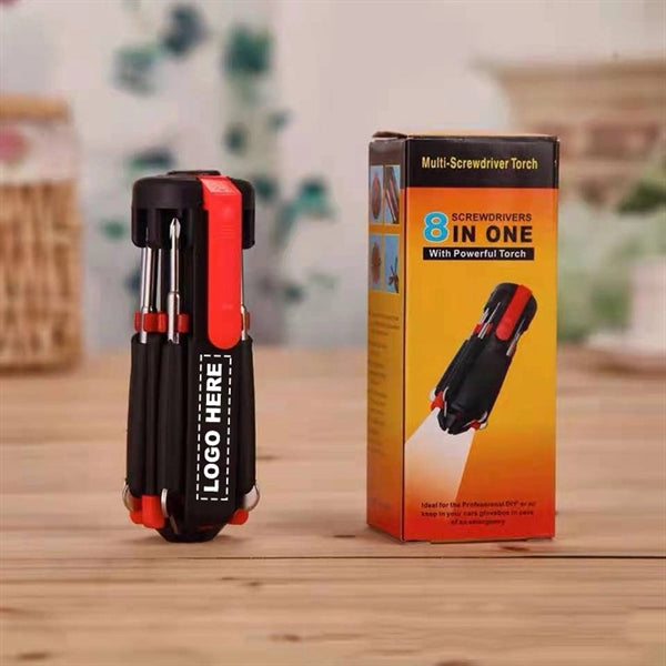 Imprint 8-In-1 Multi Screwdriver Kit with LED Flashlight
