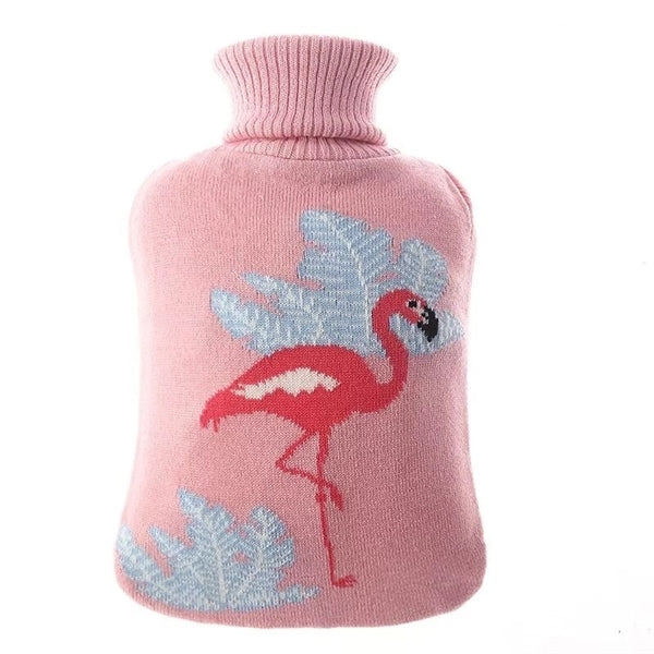 2L Rubber Hot Water Bottle with Knitted Cover