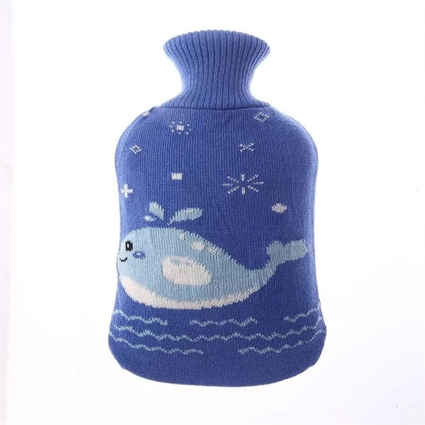 2L Rubber Hot Water Bottle with Knitted Cover