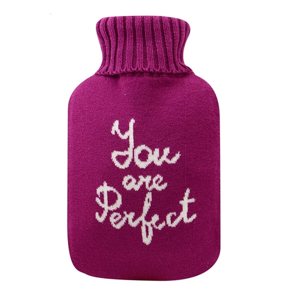 2L Rubber Hot Water Bottle with Knitted Cover