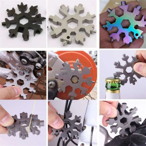 Saker 18-in-1 Snowflake Multi Tool Christmas Gift Keychain