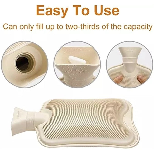 2L Rubber Hot Water Bottle with Plush Cover