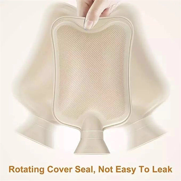 2L Rubber Hot Water Bottle with Knitted Cover
