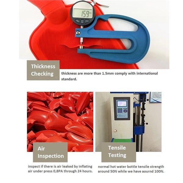 2L Rubber Hot Water Bottle with Plush Cover