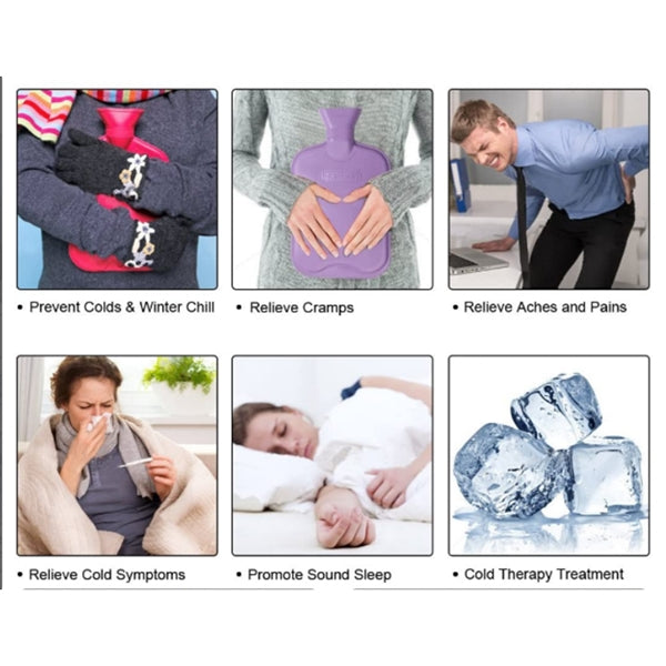 2L Rubber Hot Water Bottle with Plush Cover