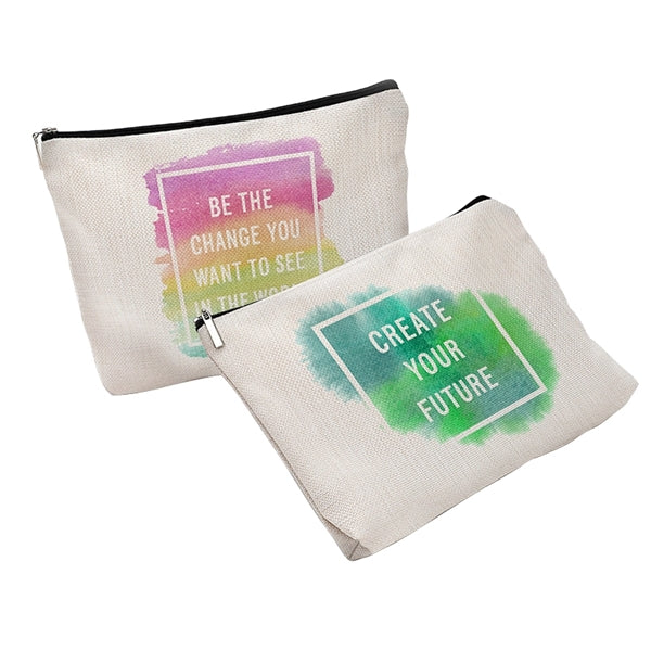 Natural Cotton Canvas Zippered Pencil Case