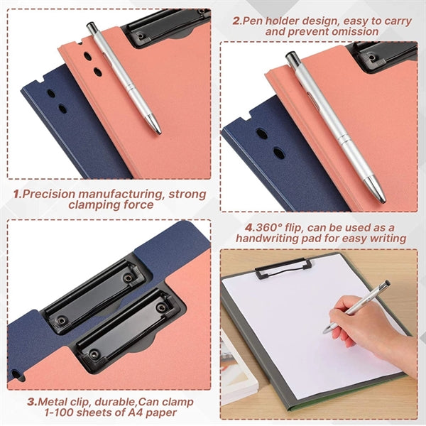 A4 Thichked Folding Waterproof File Folder Clipboard