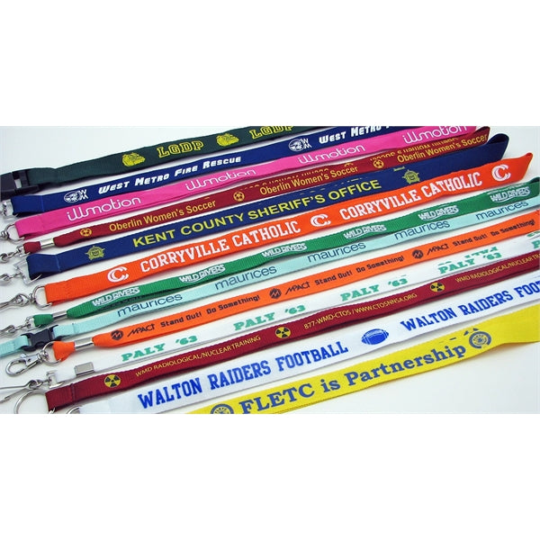 7/8 inch custom printed polyester lanyards