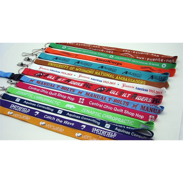 7/8 inch custom printed polyester lanyards