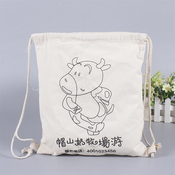 Canvas Drawstring Backpack Bag