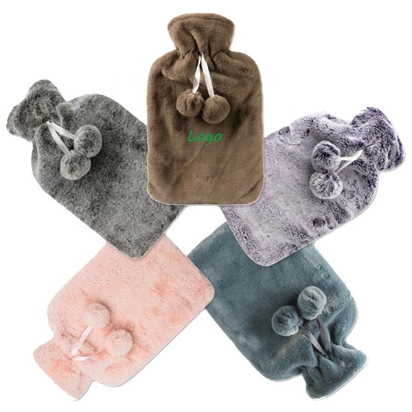 2L Rubber Hot Water Bottle with Plush Cover