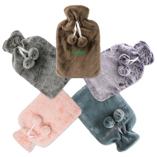 2L Rubber Hot Water Bottle with Plush Cover