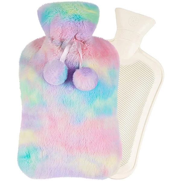 2L Rubber Hot Water Bottle with Plush Cover