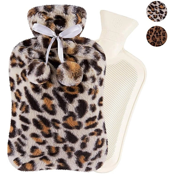 2L Rubber Hot Water Bottle with Plush Cover