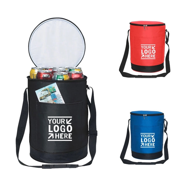 70D Nylon Leakproof Insulated Round Zipper Lock Cooler Bag