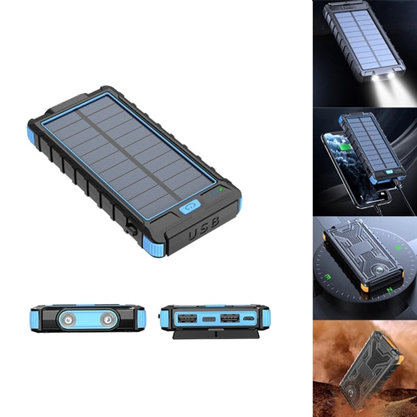 10000mAh Wireless Charger Solar Power Bank With Carabiner
