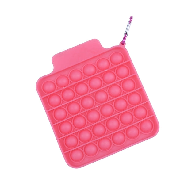 Push Bubble Square Fidget Toy with Carabiner