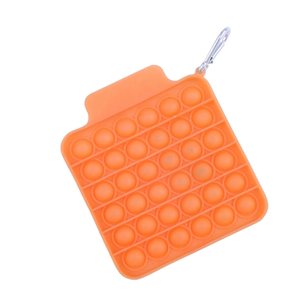 Push Bubble Square Fidget Toy with Carabiner