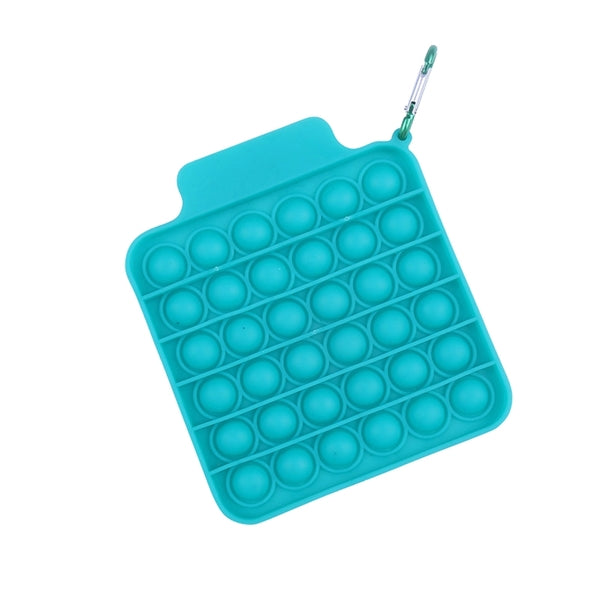 Push Bubble Square Fidget Toy with Carabiner