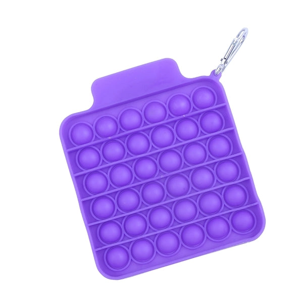 Push Bubble Square Fidget Toy with Carabiner