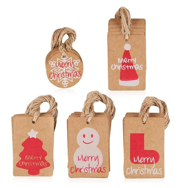 Christmas Kraft Paper Gift Tags DIY Label String