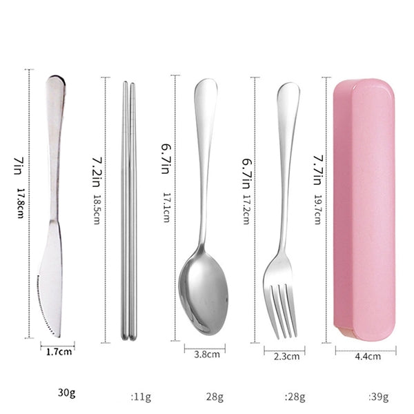 Portable Travel Utensils Set with Case