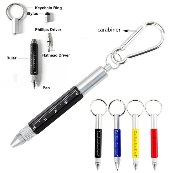 Multitool Tech Tool Pen Key Ring Screwdriver Ruler Carabiner