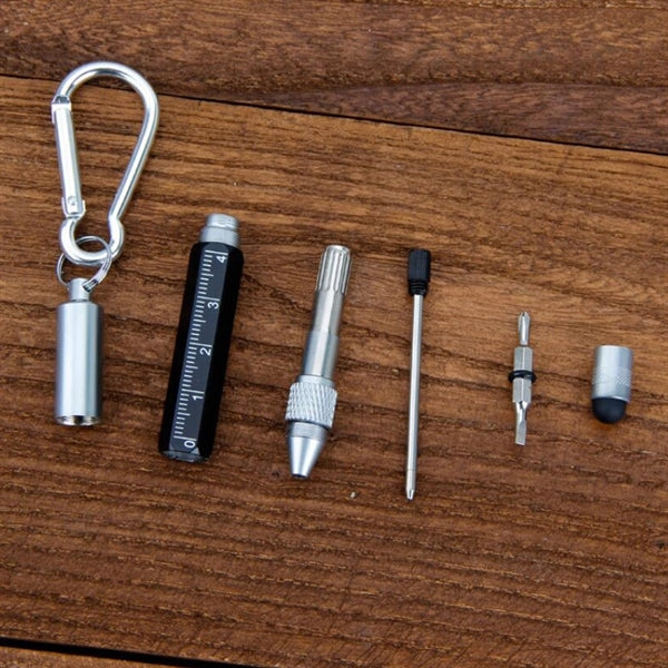 Multitool Tech Tool Pen Key Ring Screwdriver Ruler Carabiner