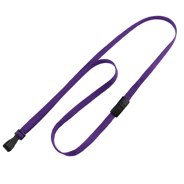 3/8" Blank Woven Breakaway Lanyards with Wide Plastic Hook