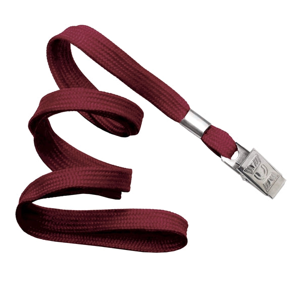 3/8" Blank Non-Breakaway Polyester Lanyards w Bulldog Clip