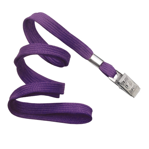 3/8" Blank Non-Breakaway Polyester Lanyards w Bulldog Clip