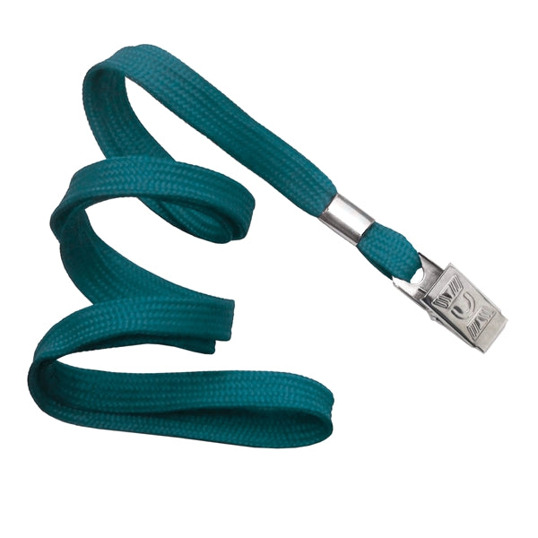 3/8" Blank Non-Breakaway Polyester Lanyards w Bulldog Clip