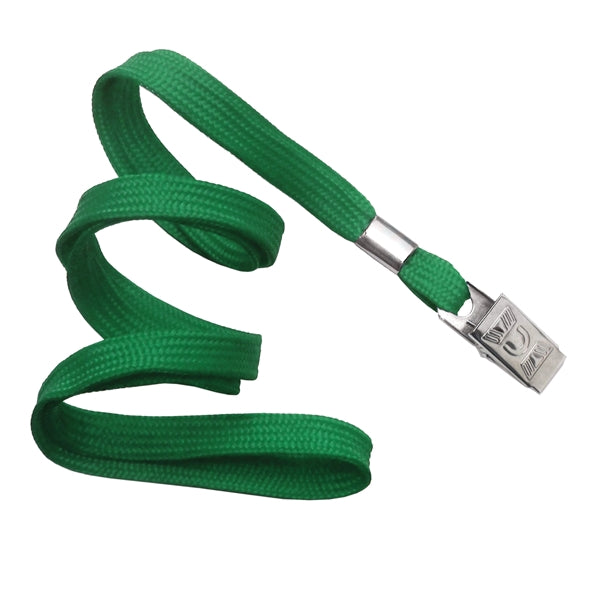 3/8" Blank Non-Breakaway Polyester Lanyards w Bulldog Clip