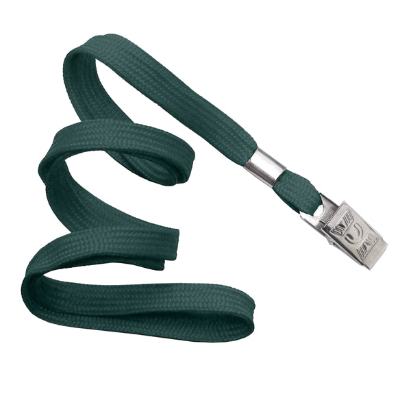 3/8" Blank Non-Breakaway Polyester Lanyards w Bulldog Clip