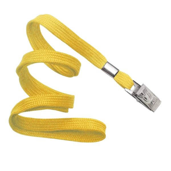 3/8" Blank Non-Breakaway Polyester Lanyards w Bulldog Clip