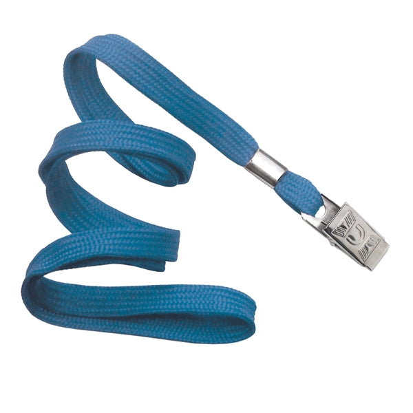3/8" Blank Non-Breakaway Polyester Lanyards w Bulldog Clip