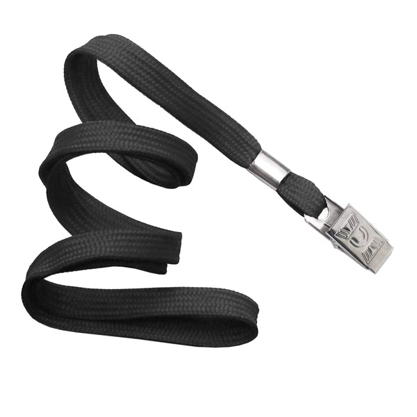 3/8" Blank Non-Breakaway Polyester Lanyards w Bulldog Clip