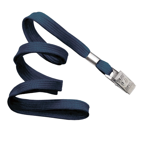 3/8" Blank Non-Breakaway Polyester Lanyards w Bulldog Clip