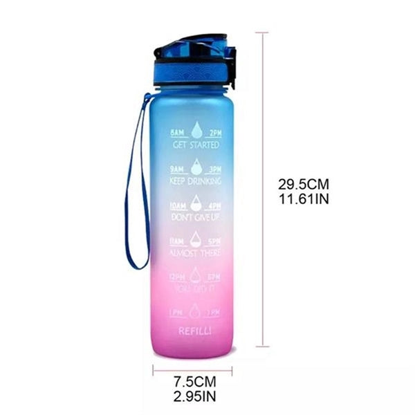 Water Bottle 32oz with Straw Motivational Mug with Time