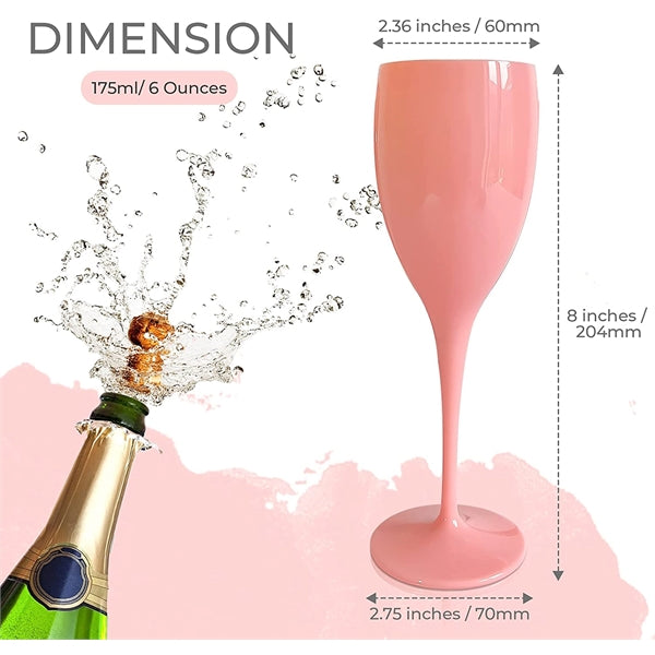 6 oz PS Plastic Champagne Flutes with Stem